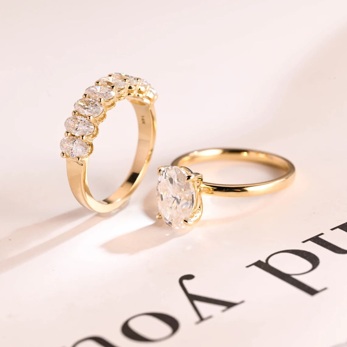 Moissanite wedding ring set