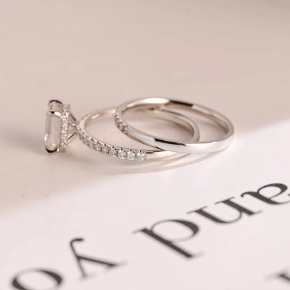 White gold moissanite ring