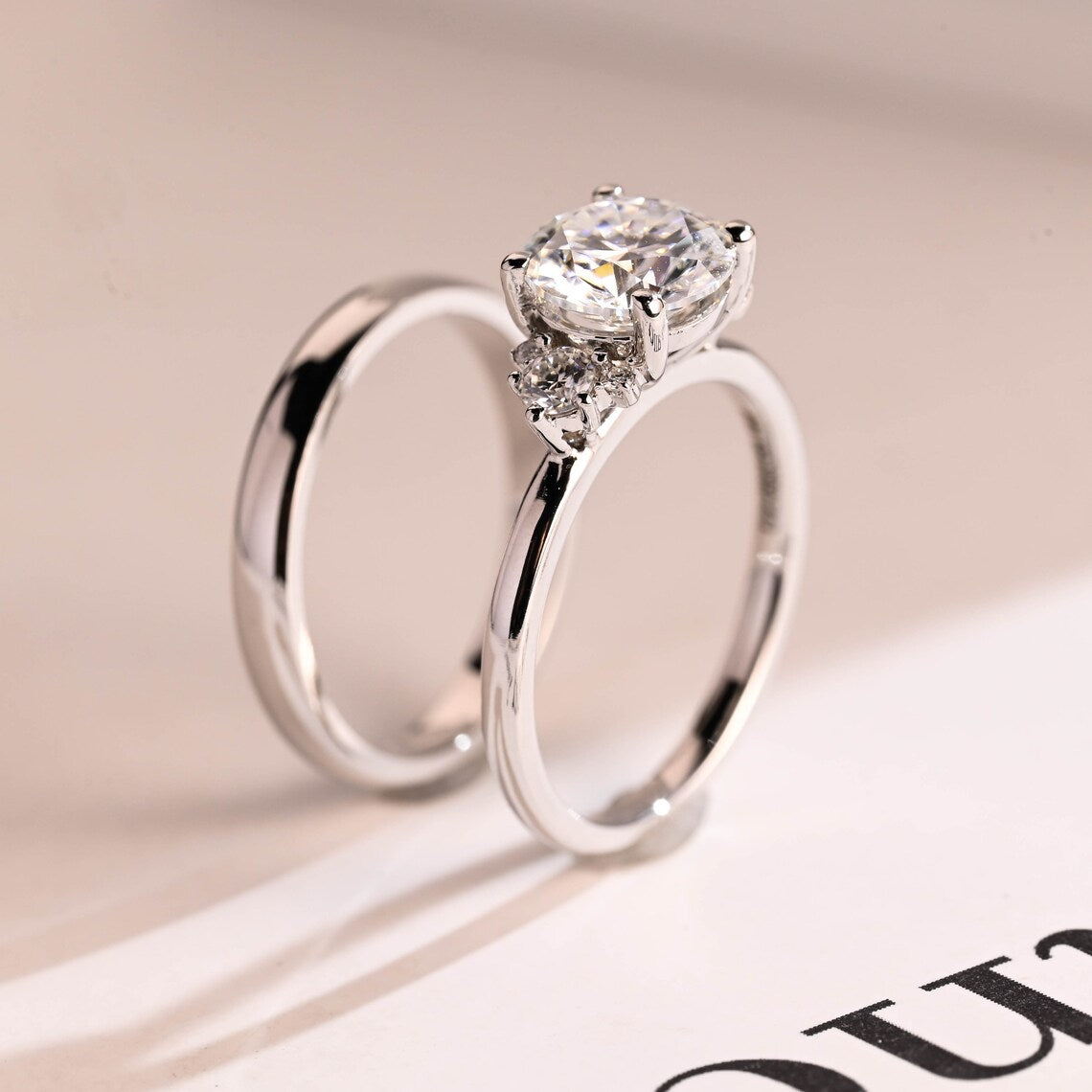 Moissanite bridal ring set