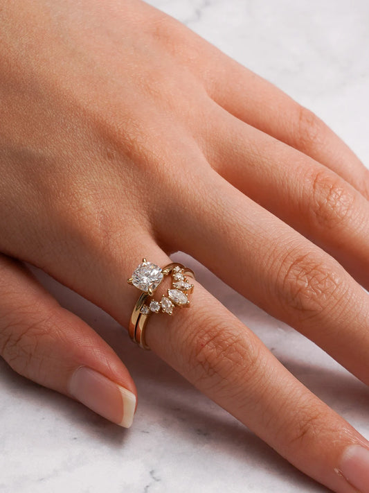 Cushion cut moissanite ring