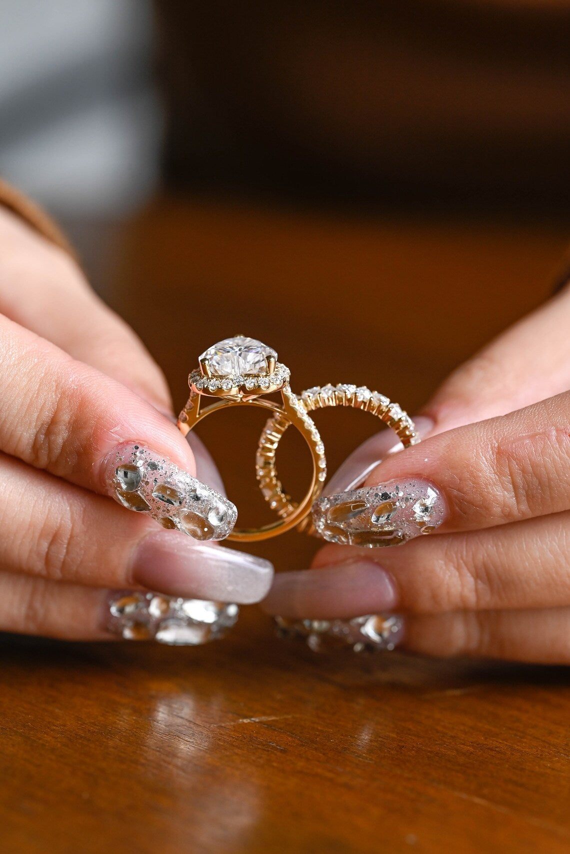 Modern bridal rings
