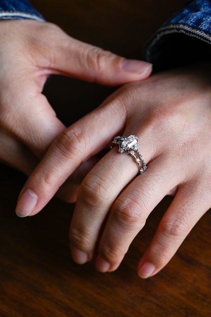 White gold bridal ring