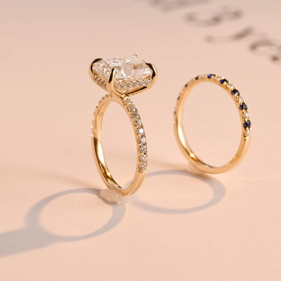 Hidden halo engagement ring