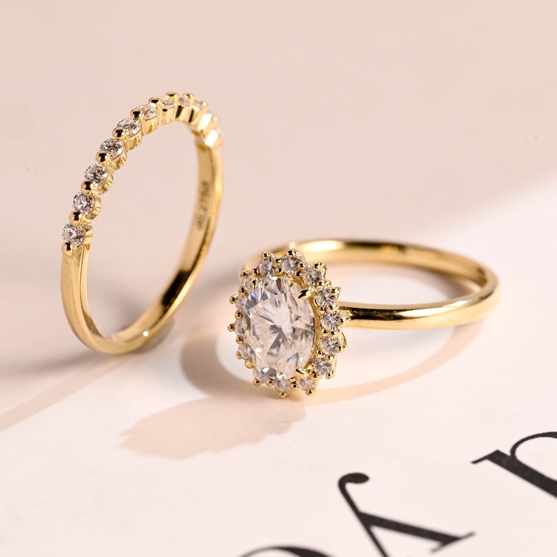 Half eternity pave band