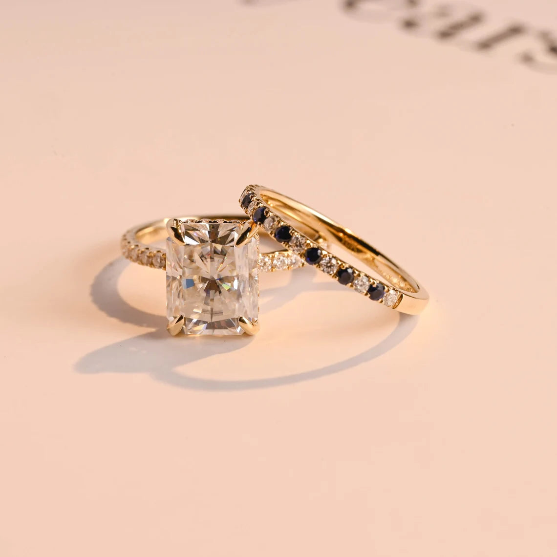 Moissanite diamond ring set