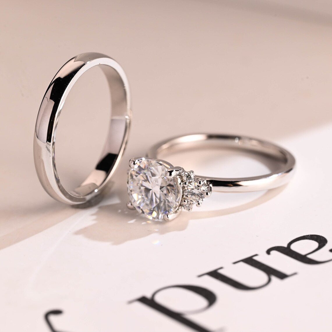 Cluster diamond engagement ring