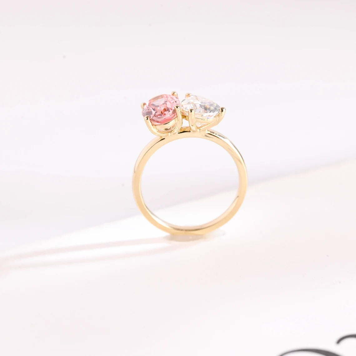 Pear cut moissanite ring