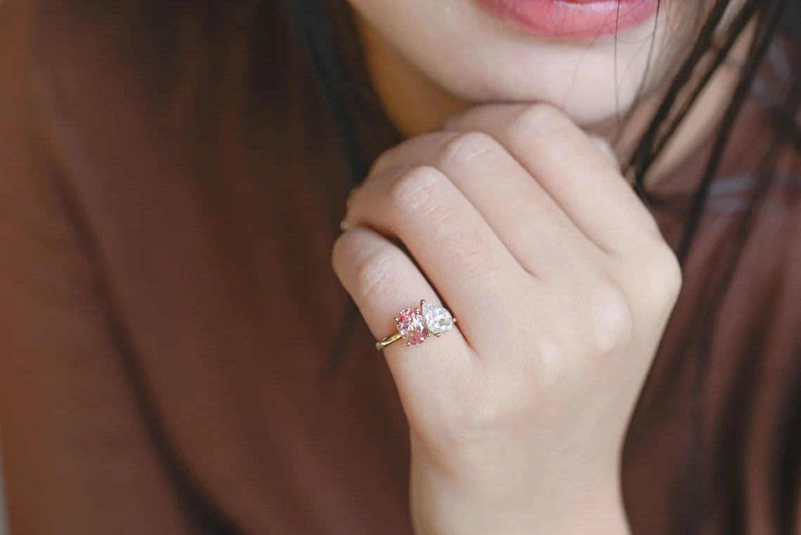 Handmade moissanite ring