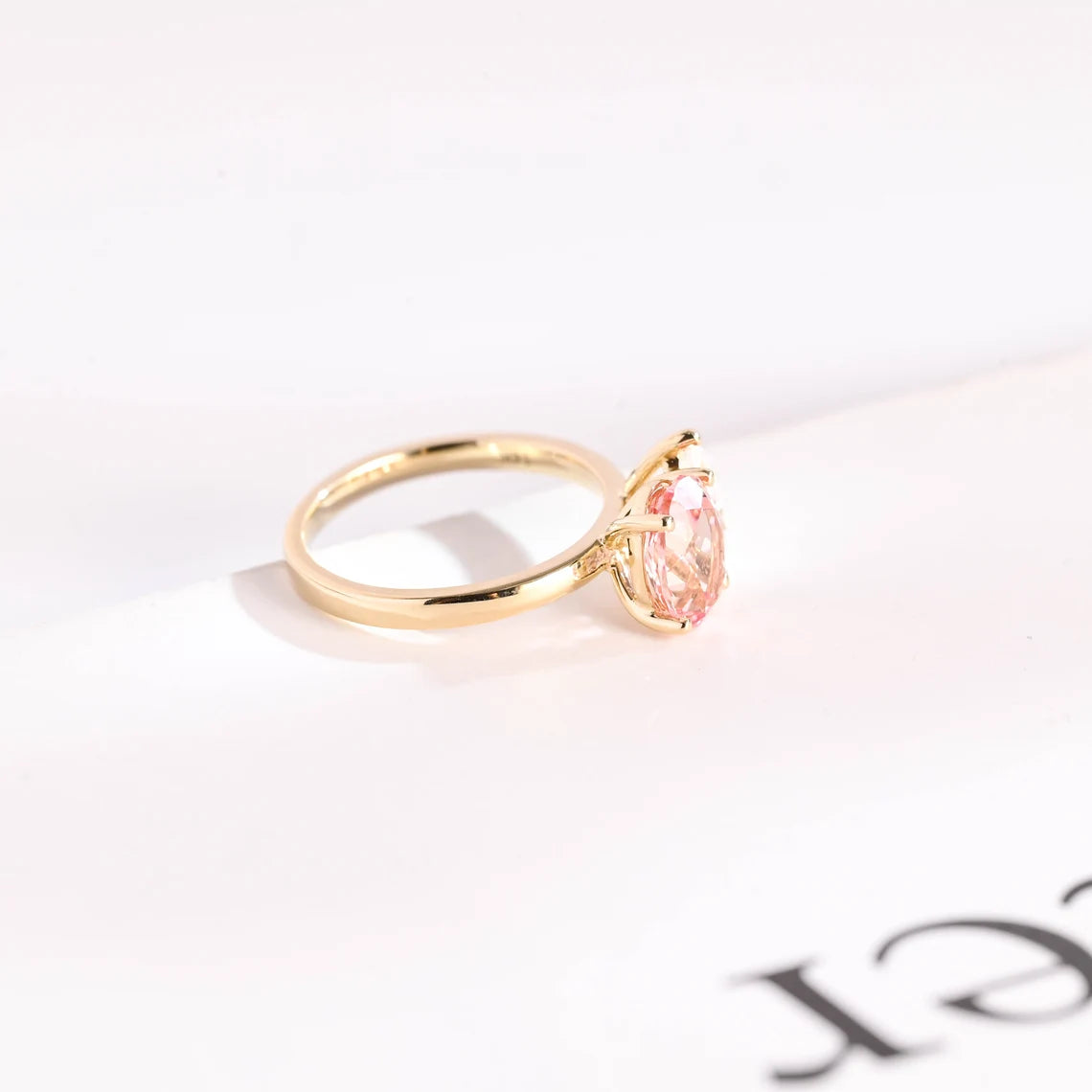Solid gold moissanite ring