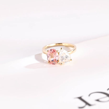 Unique two stone wedding ring 