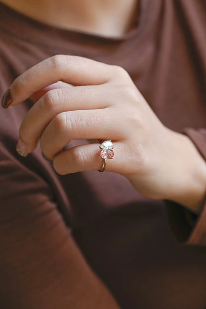 Unique toi et moi promise ring for her