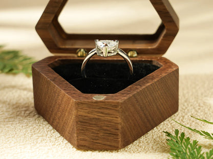 Moissanite solitaire ring