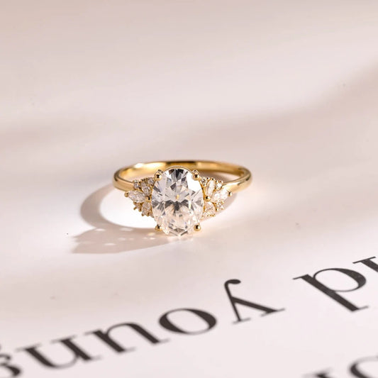 Oval Moissanite Engagement Ring