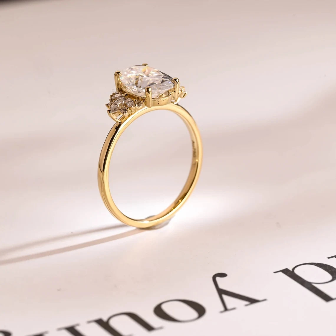 Floral Moissanite Ring