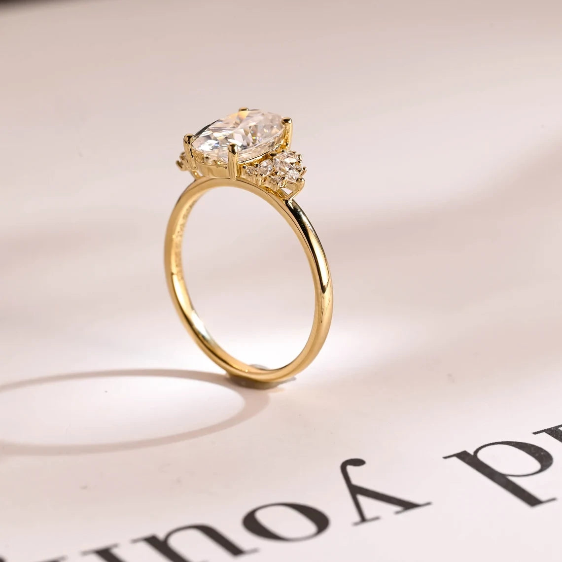 Gold Oval Bridal Ring