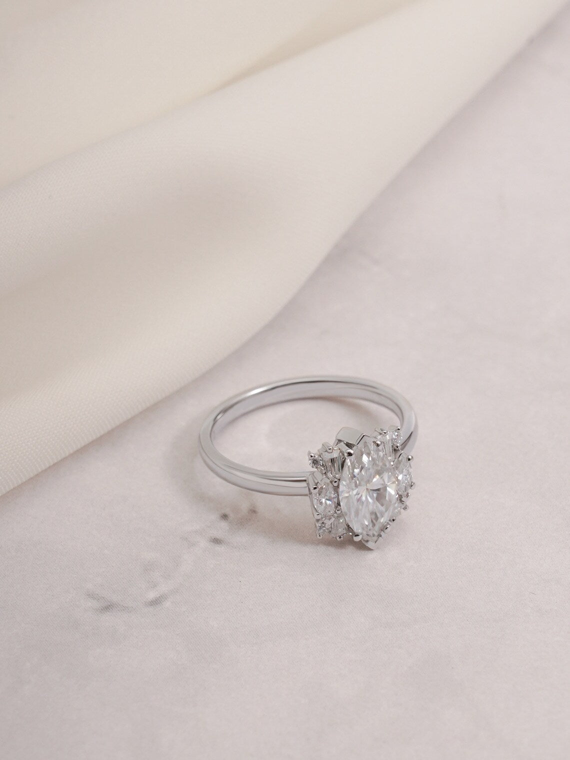 Cluster diamond accent ring