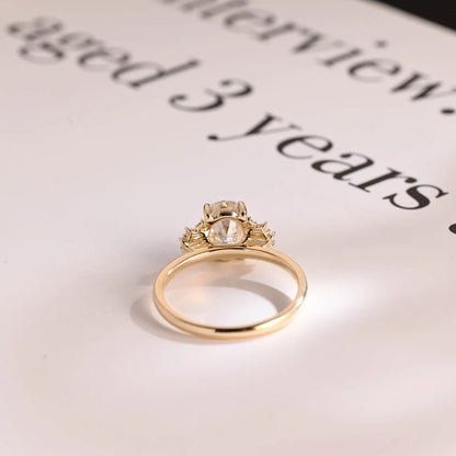 three stone moissanite ring