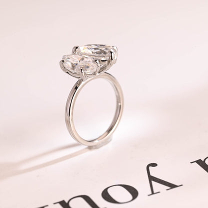 Marquise cut moissanite ring