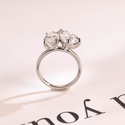 Pear cut moissanite ring