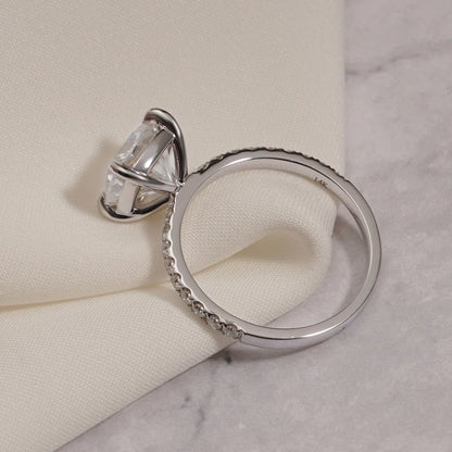 Golden Promise | Half Pavé Brilliance | Cushion Moissanite

