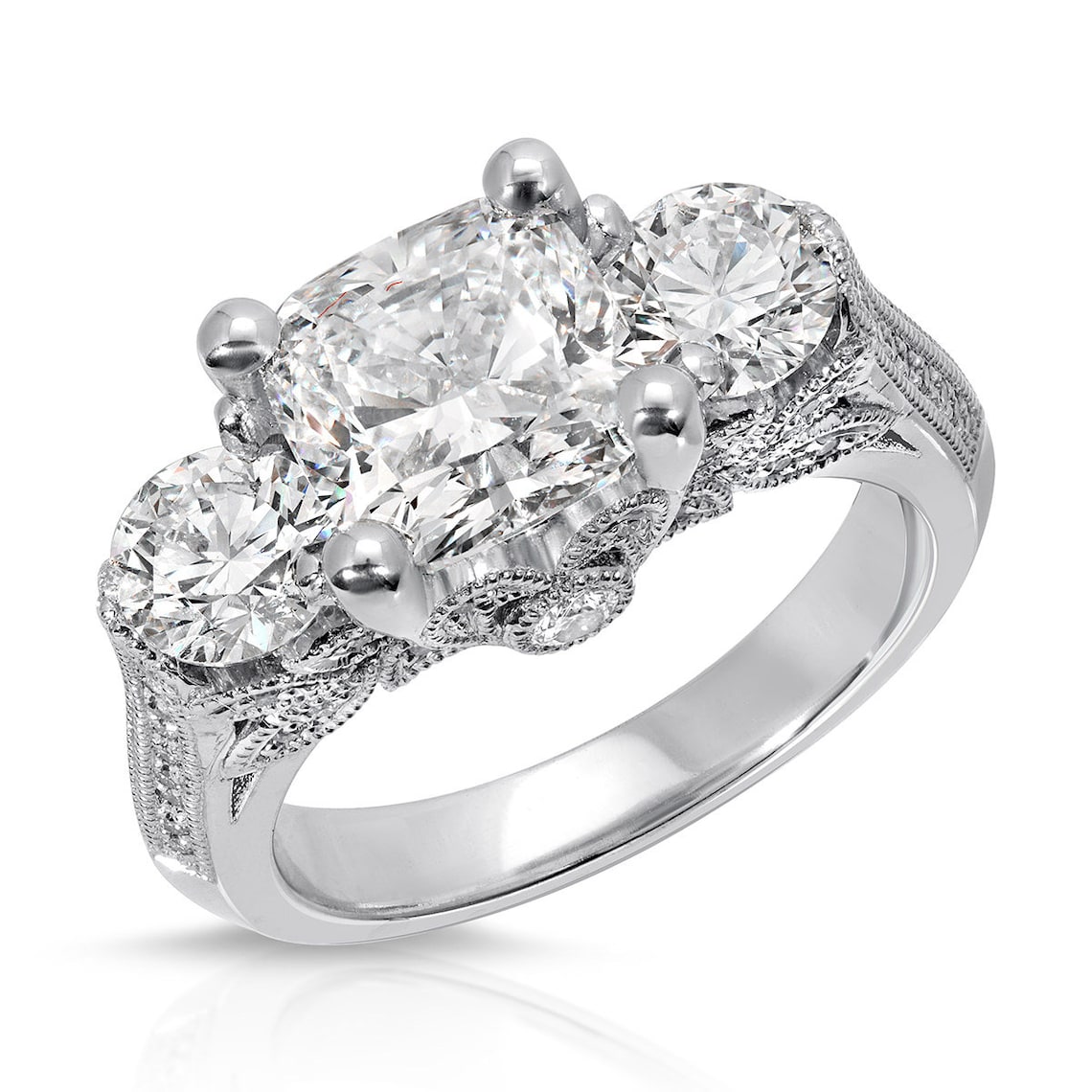 Art-deco filigree & milgraindesign ring 