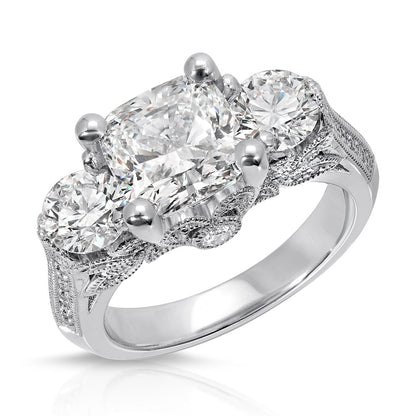 Art-deco filigree & milgraindesign ring 