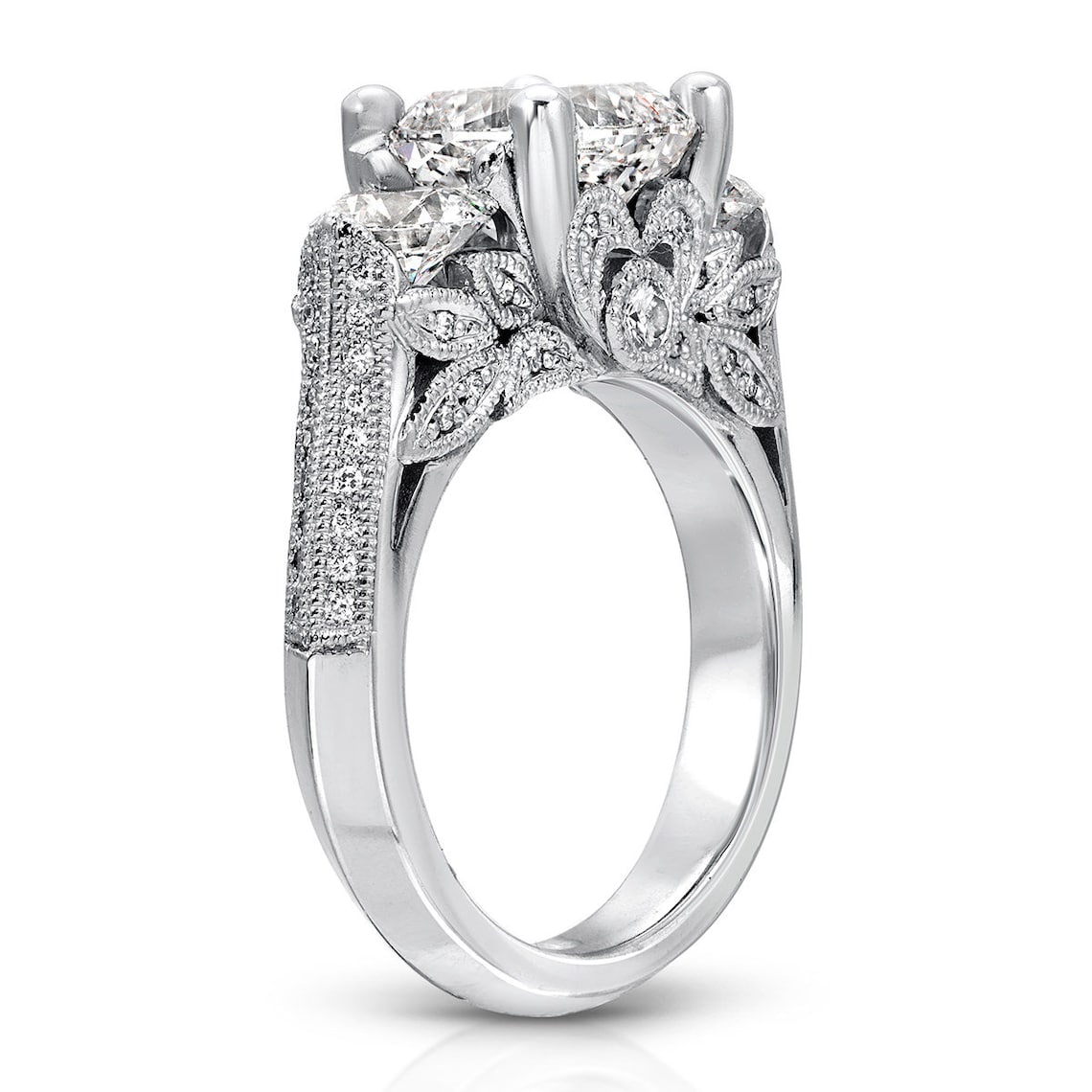 Classic three stone anniversary gift ring 