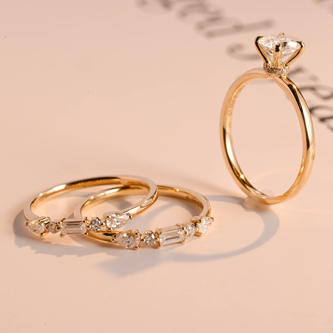 Three piece ring set