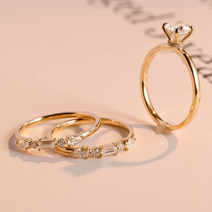 Three piece ring set