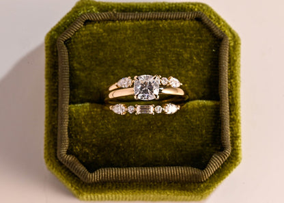 Cushion cut moissanite ring