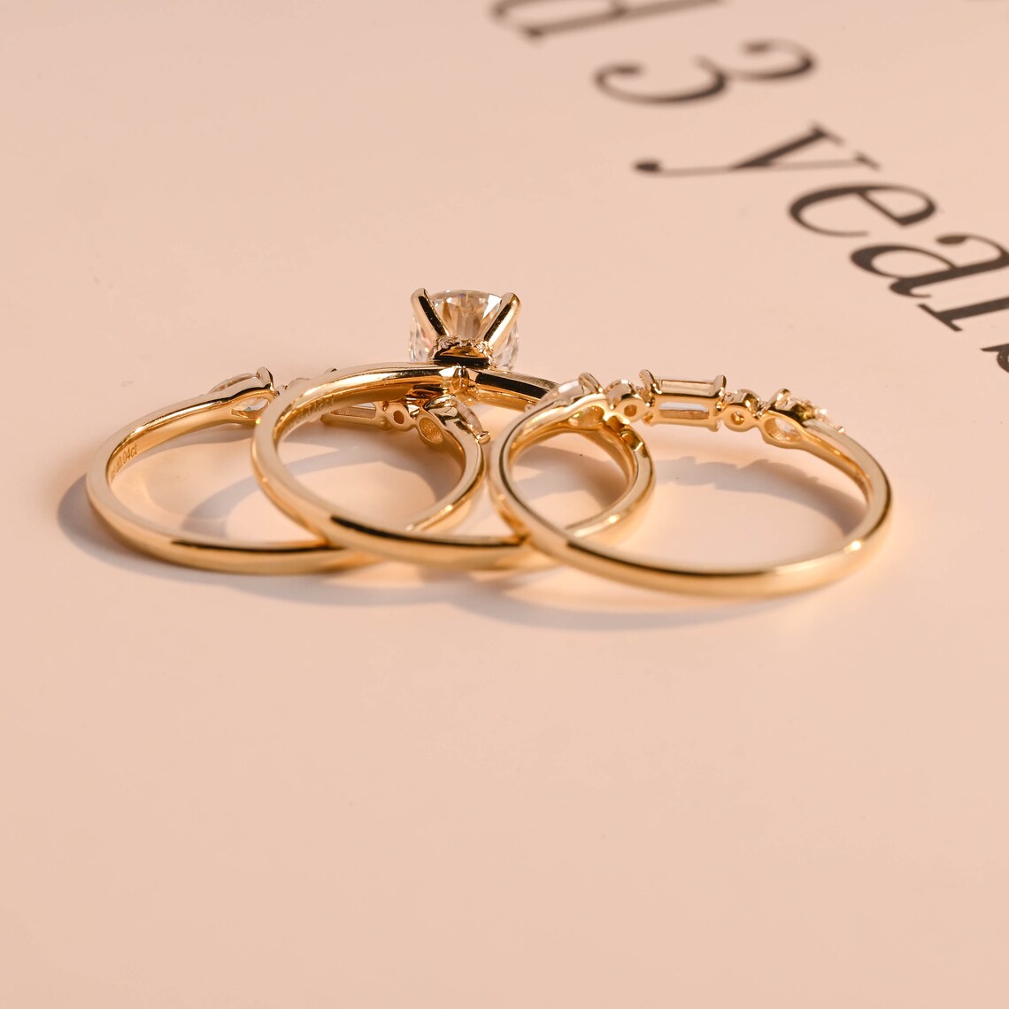 Moissanite bridal ring set