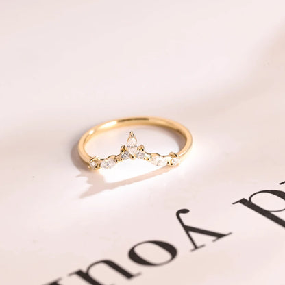 Marquise cut moissanite band