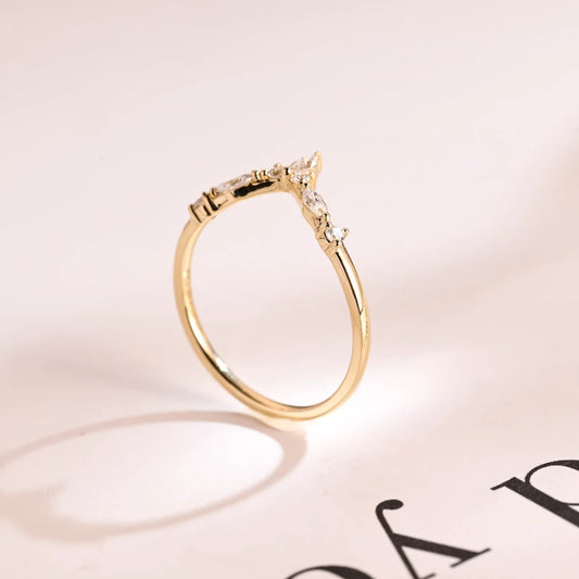 Marquise cut moissanite band