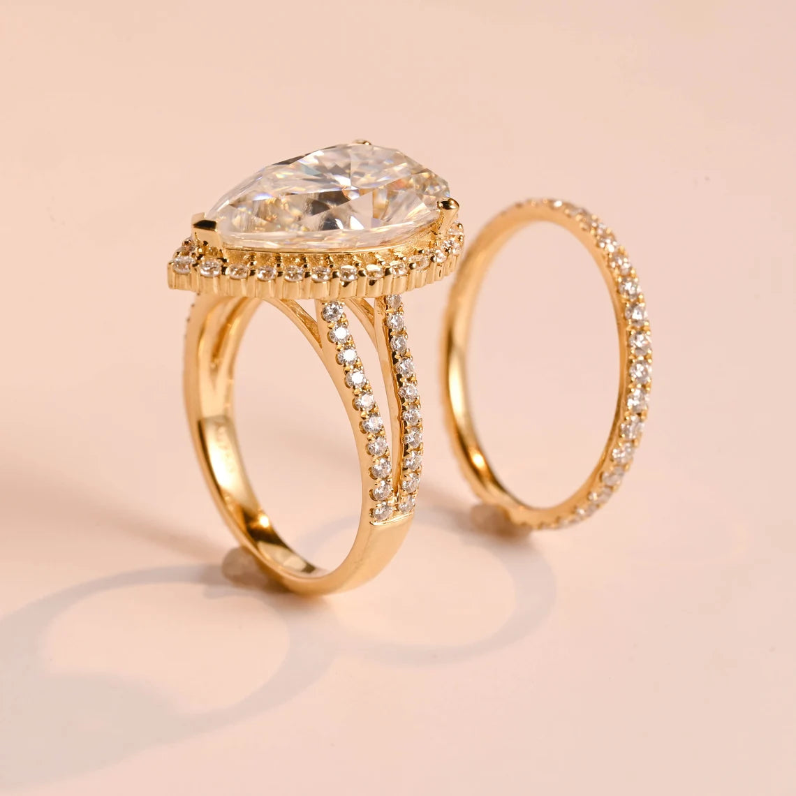 Moissanite halo ring