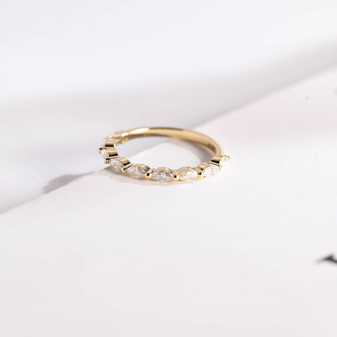 Marquise moissanite band