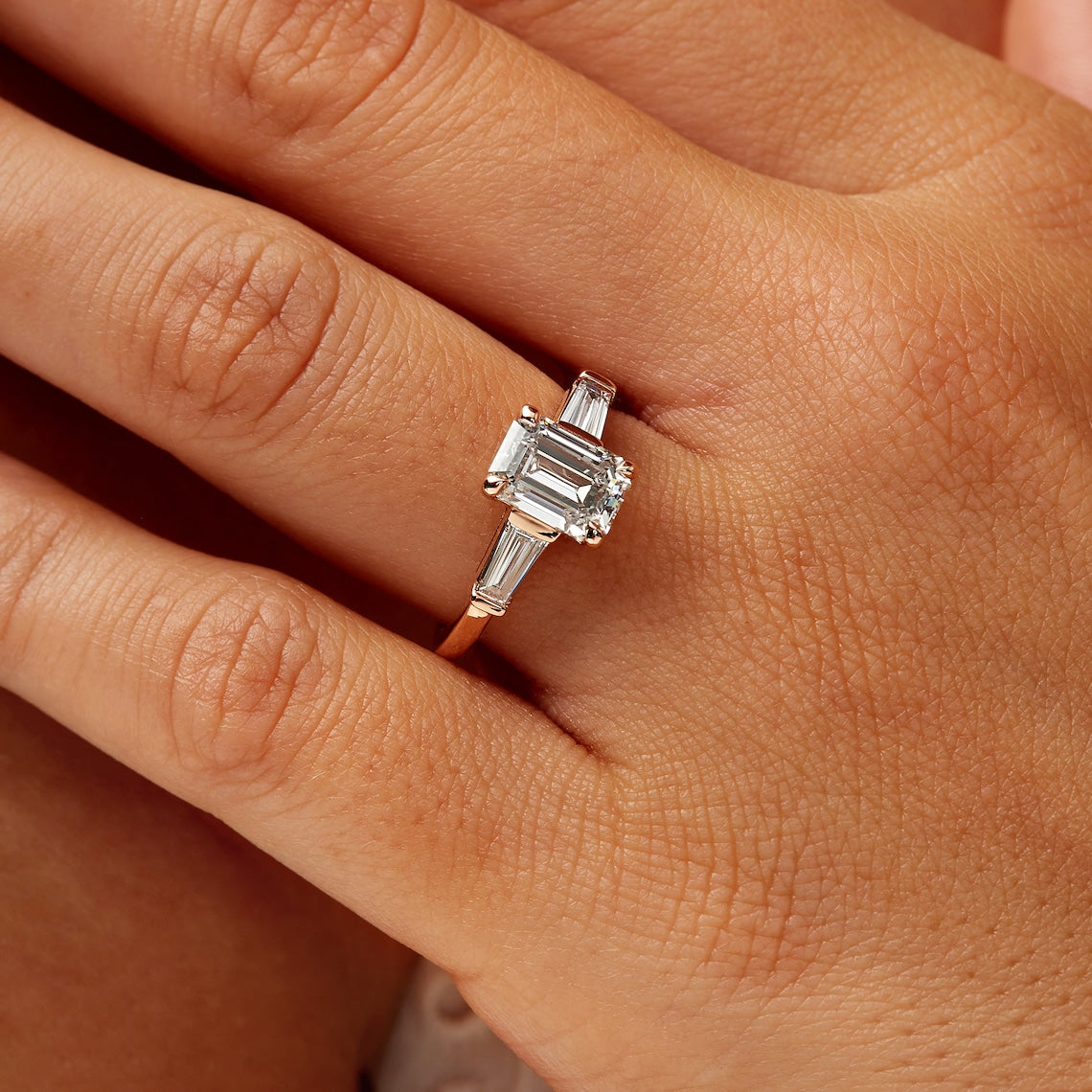 Three stone engagement ring