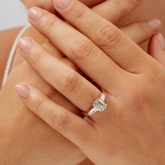 Three stone engagement ring