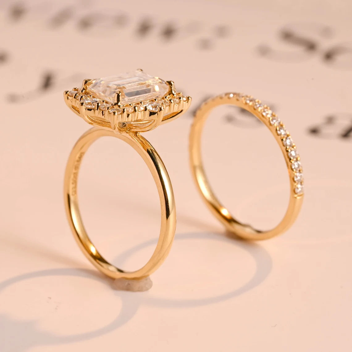 Moissanite halo ring