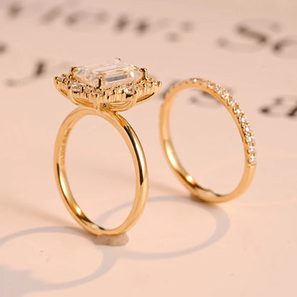 Moissanite halo ring