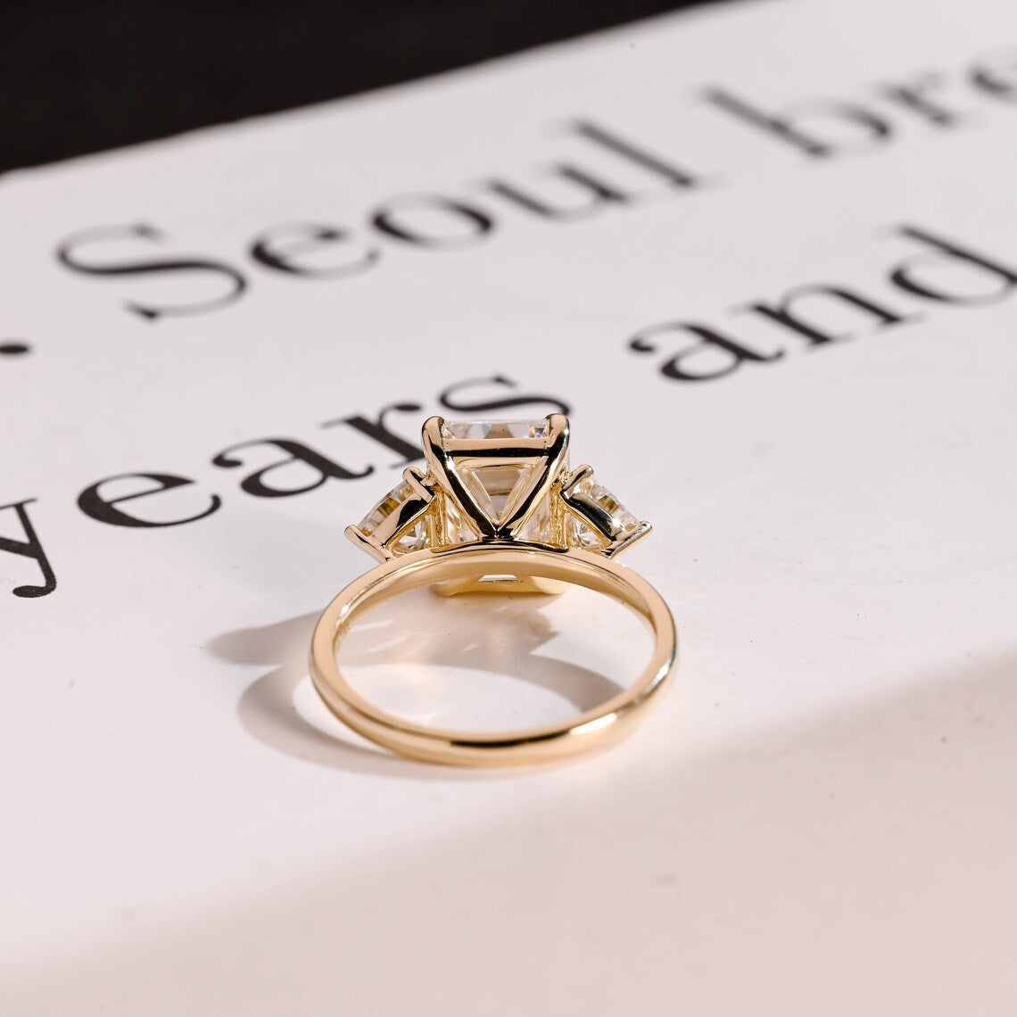 Handmade moissanite ring