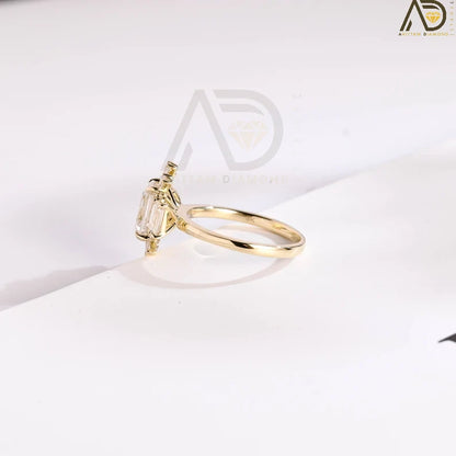 10K Solid Gold Engagement Band | 14K Solid Gold Promise Ring | 18K Solid Gold Floral Band 