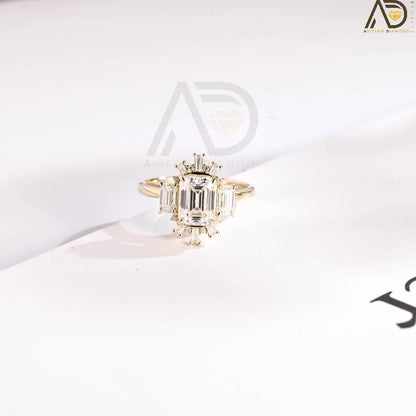 Stylish Moissanite Anniversary Band | Dazzling Flower Cluster Ring | Elegant Vintage Promise Ring
