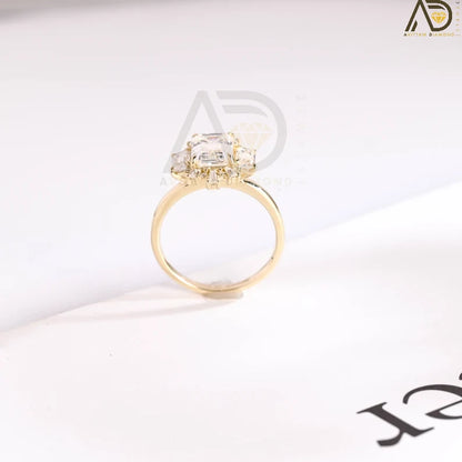 Radiant Emerald Cut Jewelry | Timeless Floral Cluster Band | Affordable Vintage Jewelry Gift 