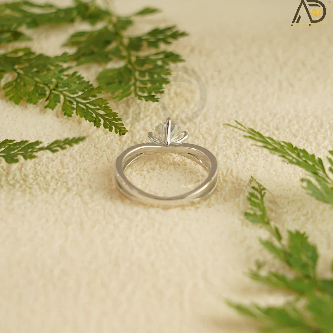 Moissanite Bridal Ring | Handmade Gold Band | Double Band

