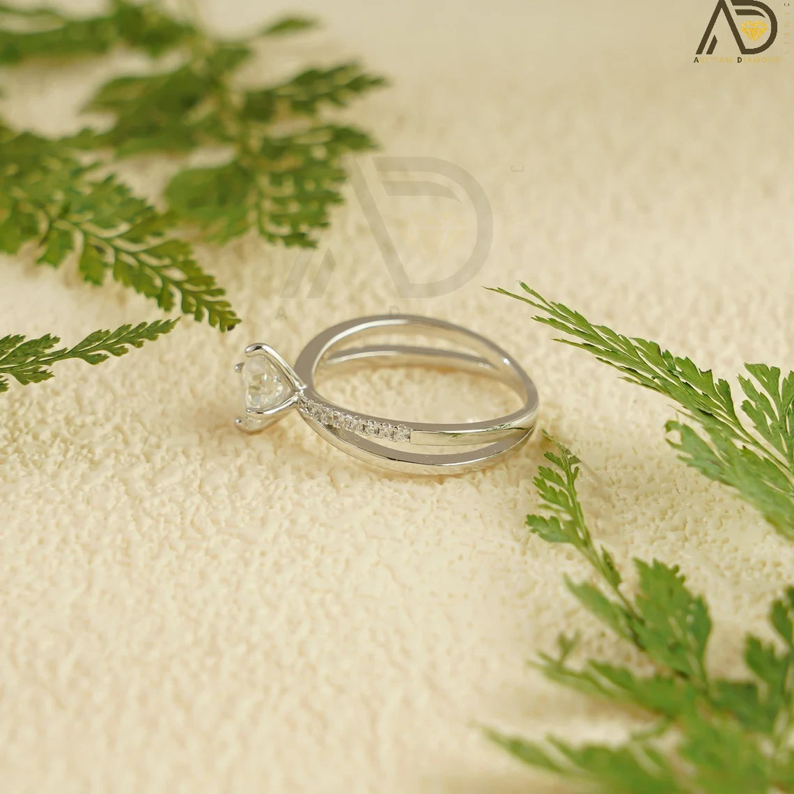 10K-14K-18K Gold Ring | Round Cut Diamond | Anniversary Gift

