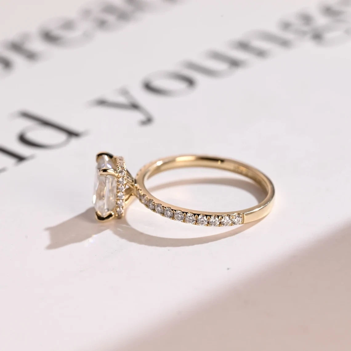 Solid Gold Brilliance | Promise in Pavé | Radiant Cut Magic

