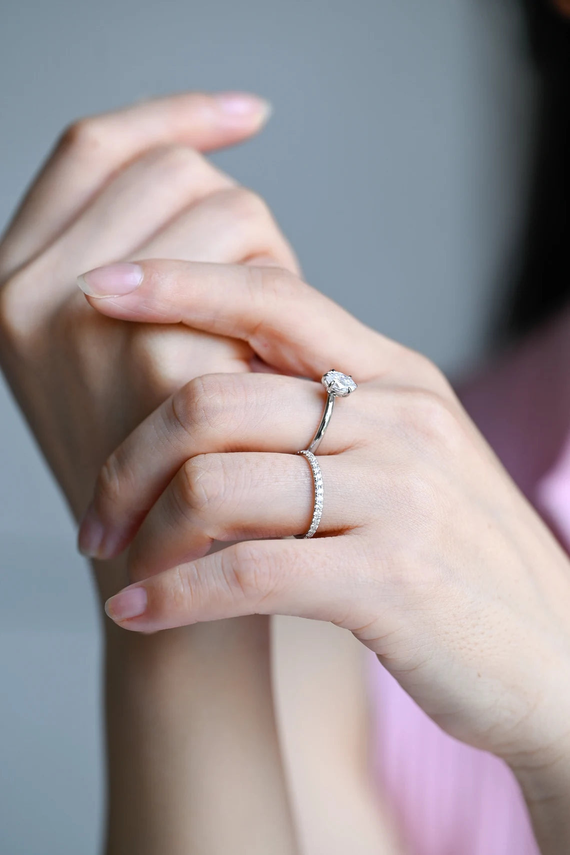 Handcrafted moissanite ring