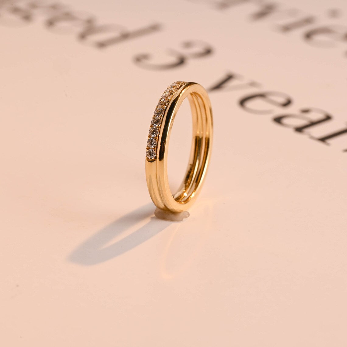 Pave moissanite band
