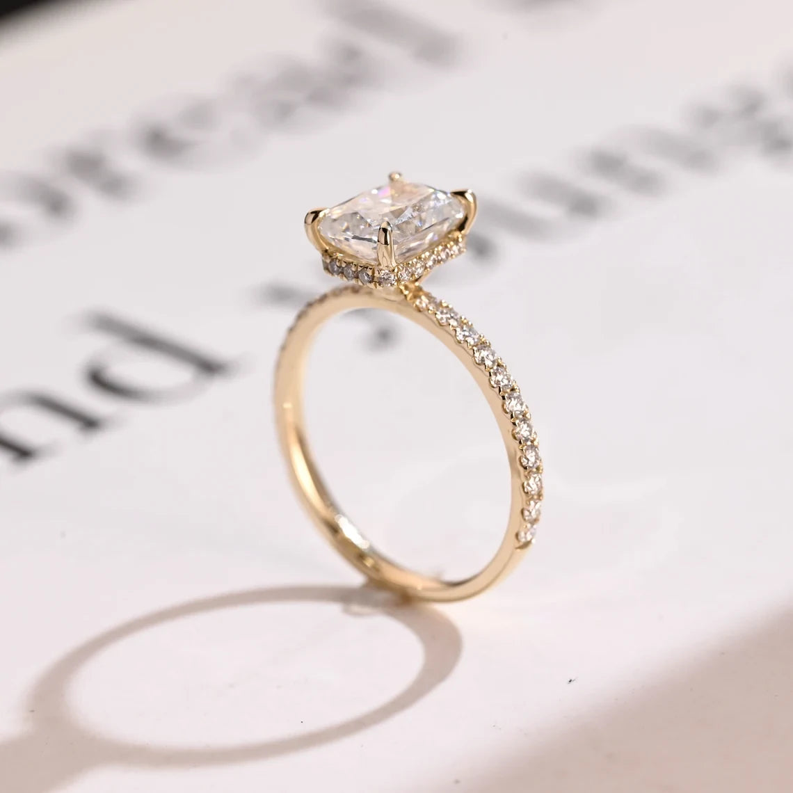Forever in Gold | Hidden Halo Light | Radiant Moissanite

