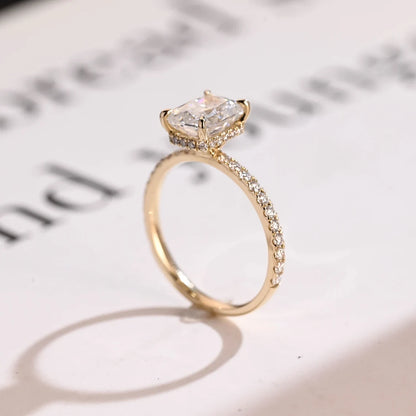 Forever in Gold | Hidden Halo Light | Radiant Moissanite

